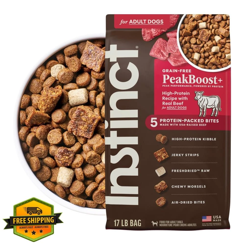 Instinct PeakBoost Grain Free Dry Dog Food Real Beef 17lb Bag