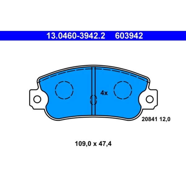 Bremsbelagsatz Scheibenbremse ATE 13.0460-3942.2 FüR Lancia Fiat Prisma Delta I-image