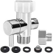 Bidet T Adapter,Juvaeny 3 Way T Valve Adapter for Bidet 7/8'' X 7/8'' X 1/2'', T