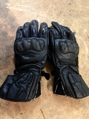 Stella SP-8 V3 Gloves Men's Size Large Black Leather Motorcycle Gloves