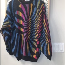 Vintage St. Croix Abstract Sweater 85 Wool Unisex Size M excellent Condition