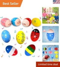 9 Pcs Wooden Easter Eggs Shakers Maracas for Baby Kids Classroom Prize Musica...