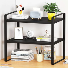 Desktop Organizer Shelf Office Storage Rack Computer Desk Bookshelf Adjustable D