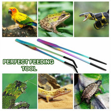 2PCS Stainless Steel Reptile Feeding Tongs Feeder Tools Bearded Dragons Lizards
