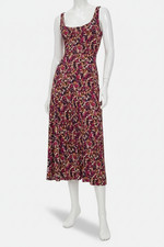 Ulla Johnson Women's Purple Floral Scoop Neck Sleeveless Yasna Dress Size XL