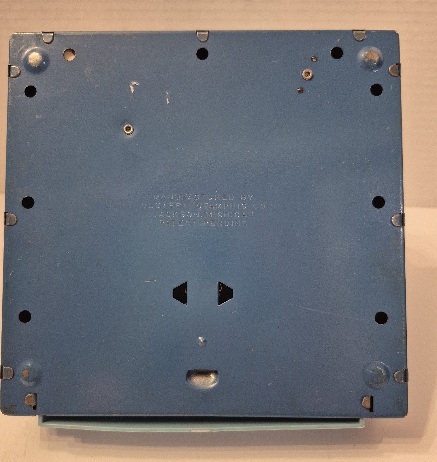 как выглядит Vintage 1950 s Blue Tom Thumb Toy Pretend Cash Register Metal Intact Works фото