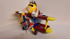 Vintage** M&M&acute;s  Candy Dispenser Doppeldecker Flugzeug Rot - Gelb, 2 Figuren**