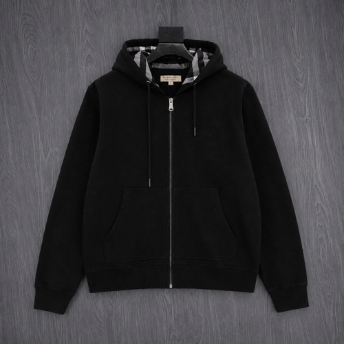 Black Burberry Zip Up 100% Cotton (FREE SHIPPING) Men's any size