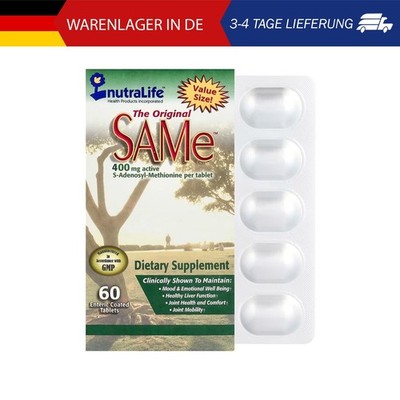 NutraLife, SAMe, Nahrungsergänzungsmittel mit SAMe, 400 mg, 60 magensaftresisten