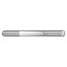 Te-Co 40580 Double-End Threaded Stud, 3/8"-16 Thread To 3/8"-16 Thread, 6 In,