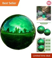 Sparkling 10-Inch Green Stainless Steel Gazing Globe for Garden  Home Decor