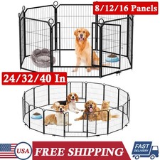24"/32"/40" Dog Playpen 8/12/16 Panels Pet Exercise Pen Pet Fence Indoor Outdoor
