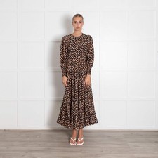 Rixo Black Tulip Print Maxi Dress