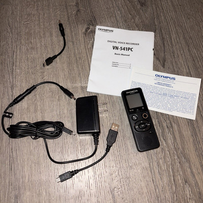 Olympus VN-541PC Digital Voice Recorder w/ USB Cable & Manuals