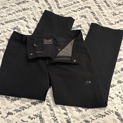 MAMMUT Outdoor Hiking Pants Black SOFtech Softshell Stretch Trekking Men s 36x32