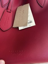 Burberry Reversible Tote Large Red Beige House Check Logo Designer Bag