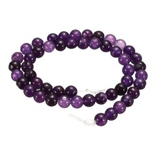 50pcs Purple Crystal Natural Stone Beads 6mm Round Loose Bead