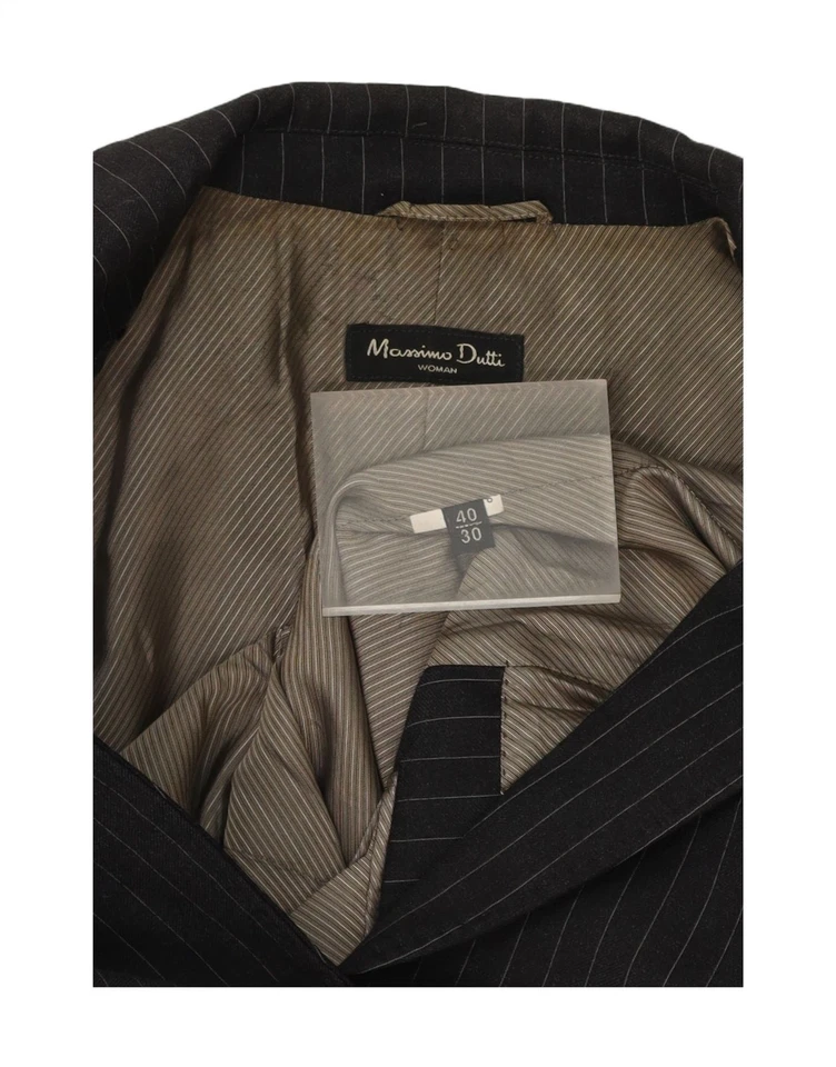 Chaqueta Blazer MASSIMO DUTTI Mujer 2 Botones EU 40 Mediana Negra Rayas DX85 Foto 4 de 4