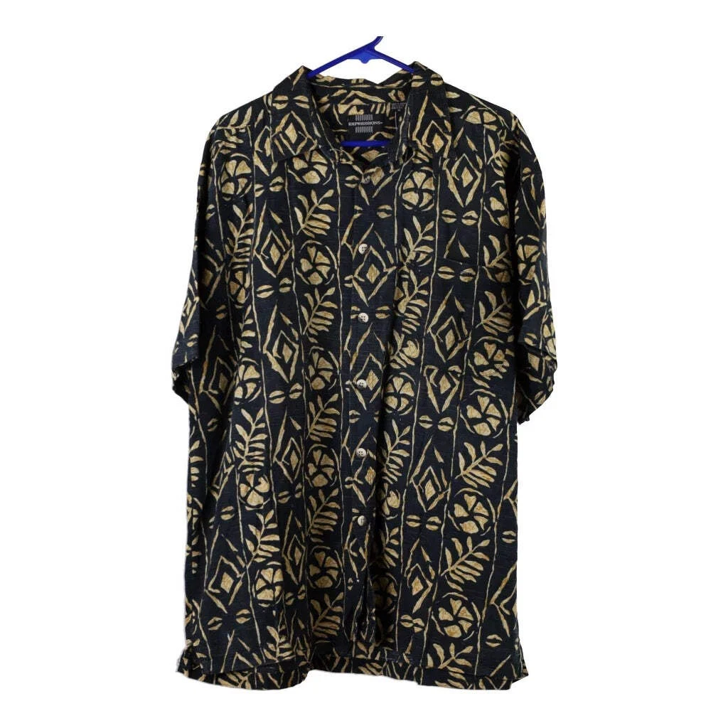 Expressions Hawaiian Shirt - XL Black Viscose Blend