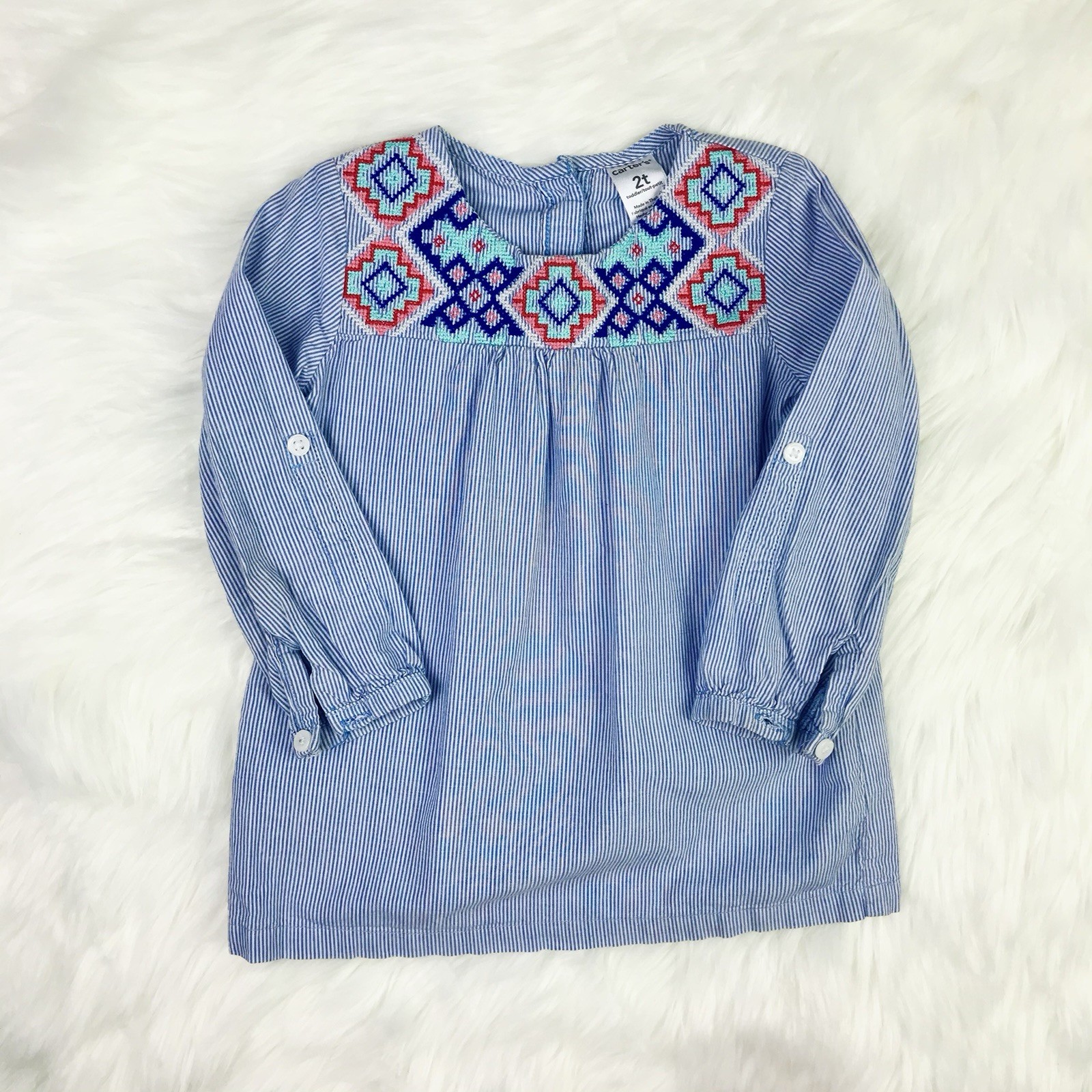 Carter’s Embroidered Boho Toddler Girls Long Geo Long Sleeve Tunic 2T