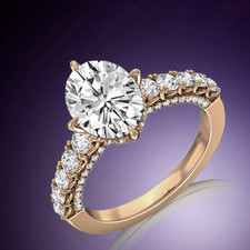 2.50 Ct Oval Cut IGI Certified Lab Grown Diamond Engagement Ring 18k Yellow Gold