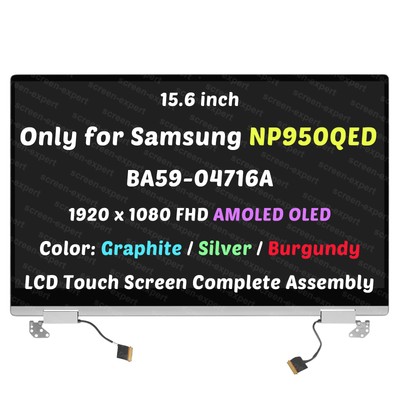 15.6 for Samsung Galaxy Book2 Pro360 NP950QED-KJ1DE OLED LCD Top Assembly Silver