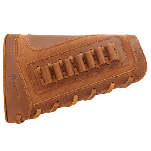 Custodia in pelle per munizioni copri fucile fucile buttstock per .357/.308/.22lr/12GA - Foto 33 di 62