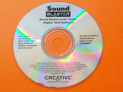       PC Software CD Disc Sound Blaster Live! Value Digital 1024 2000