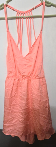 Victoria's Secret Sexy Peach Satin Babydoll Chemise Nightie Gown Small