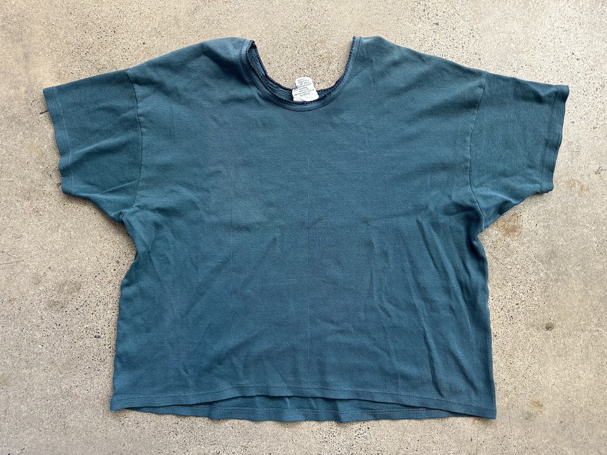 Vintage Tom Tom California Blue Cotton Blank Scoop Neck Top Size