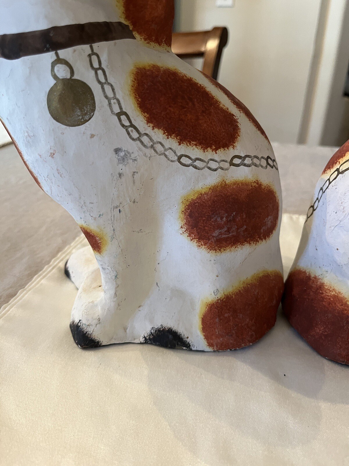 Fitz & Floyd Staffordshire Style Spaniel Dog Paper Mache Statues Figure