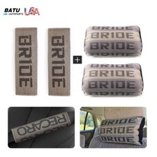 Jdm Bride Neck Headrest Pillow Fabric Racing Seat Material1pair Shoulder Pads