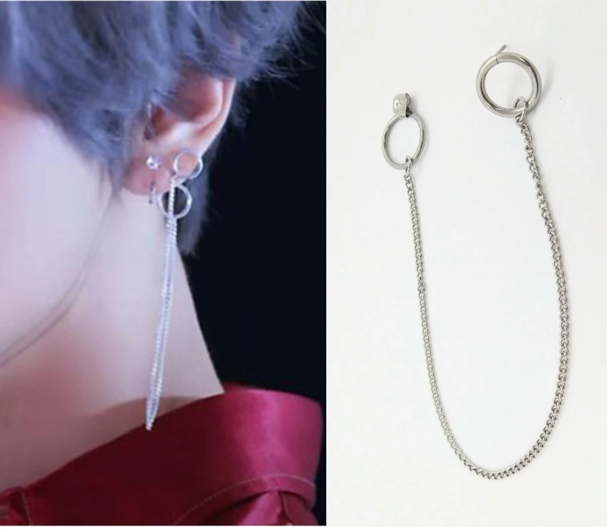 Taehyung chain top earring