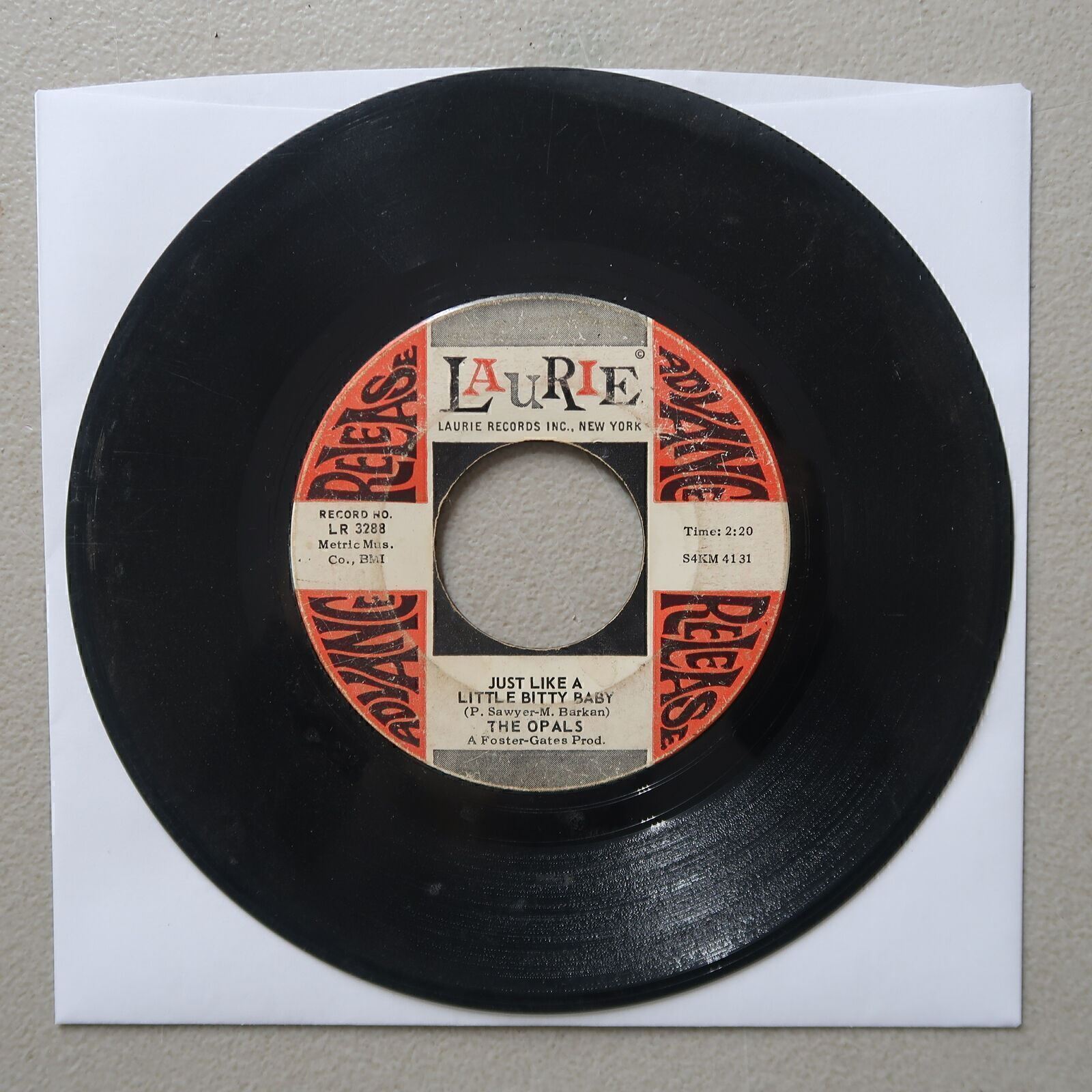 The Opals No, No, Never Again & Just Like A Little Vinyl 45 Laurie VG 9-180