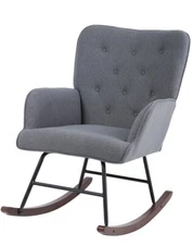 Nursery Rocking Chair Accent Chair  Armchair Padded Lounge Chair Dark Grey