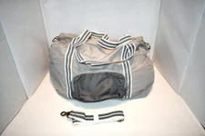THIRTY-ONE Packaway Duffle Bag, Foldable Travel Bag in Whisper Grey Colorblock N