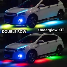 JHB IP68 DOUBLE ROW RGB CHASING FLOW LED Underglow Strips Lights Remote APP KIT