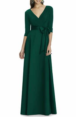 NEW ALFRED SUNG Jersey & Mikado A-Line GOWN Sz 4 $229 HUNTER GREEN NORDSTROM NEW ALFRED SUNG Jersey & Mikado A-Line GOWN Sz 4 $229 HUNTER GREEN NORDSTROM