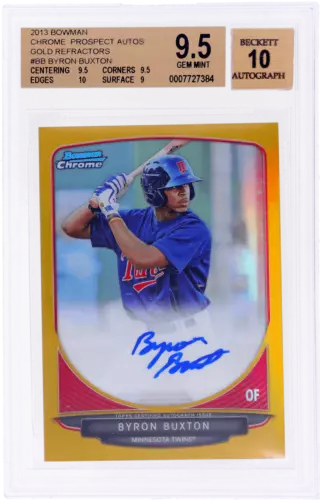 2013 Bowman Chrome Byron Buxton Prospect Auto Gold Refractor #BB /50 BGS 9.5/10