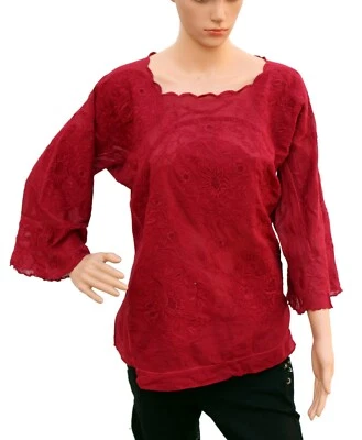 Isabel Marant Blouse Tunique En Coton Brodée Florale Pour Femmes Taille M 36 - Photo 1/4