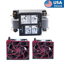 New CPU Heatsink P14903-001 + 2x Colling Fan P23971-001 For HP DL380 Gen10 Plus