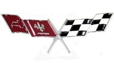 Metal 1979 Corvette Fuel Gas Door Lid Emblem Cross Crossed Flags Badge C3 New