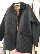 Mans Navy Quilted Handmade John Partridge Jacket Xs Check Lining