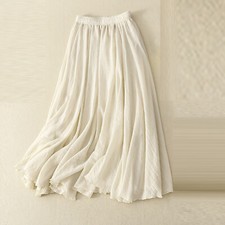 LO ÚLTIMO Para mujeres Falda Grande Columpio Falda Para Mujer Doble Capa Cintura Elástica Línea A
