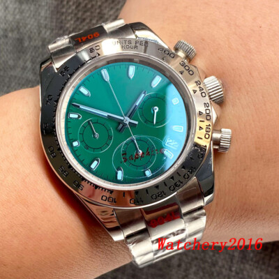 39mm Grey Pink Black Dial Vk63 Multi-Function Full Chronograph