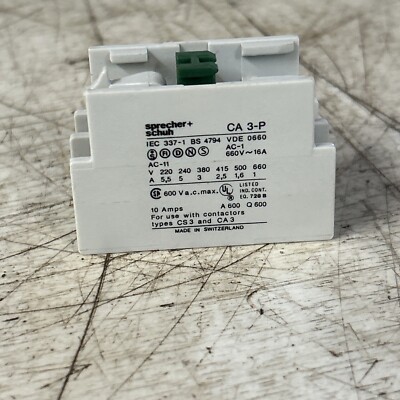 Sprecher Schuh Ca 3-p Iec 337-1 Bs4794 Vde 0660. Use W/ Cs3 Ca3