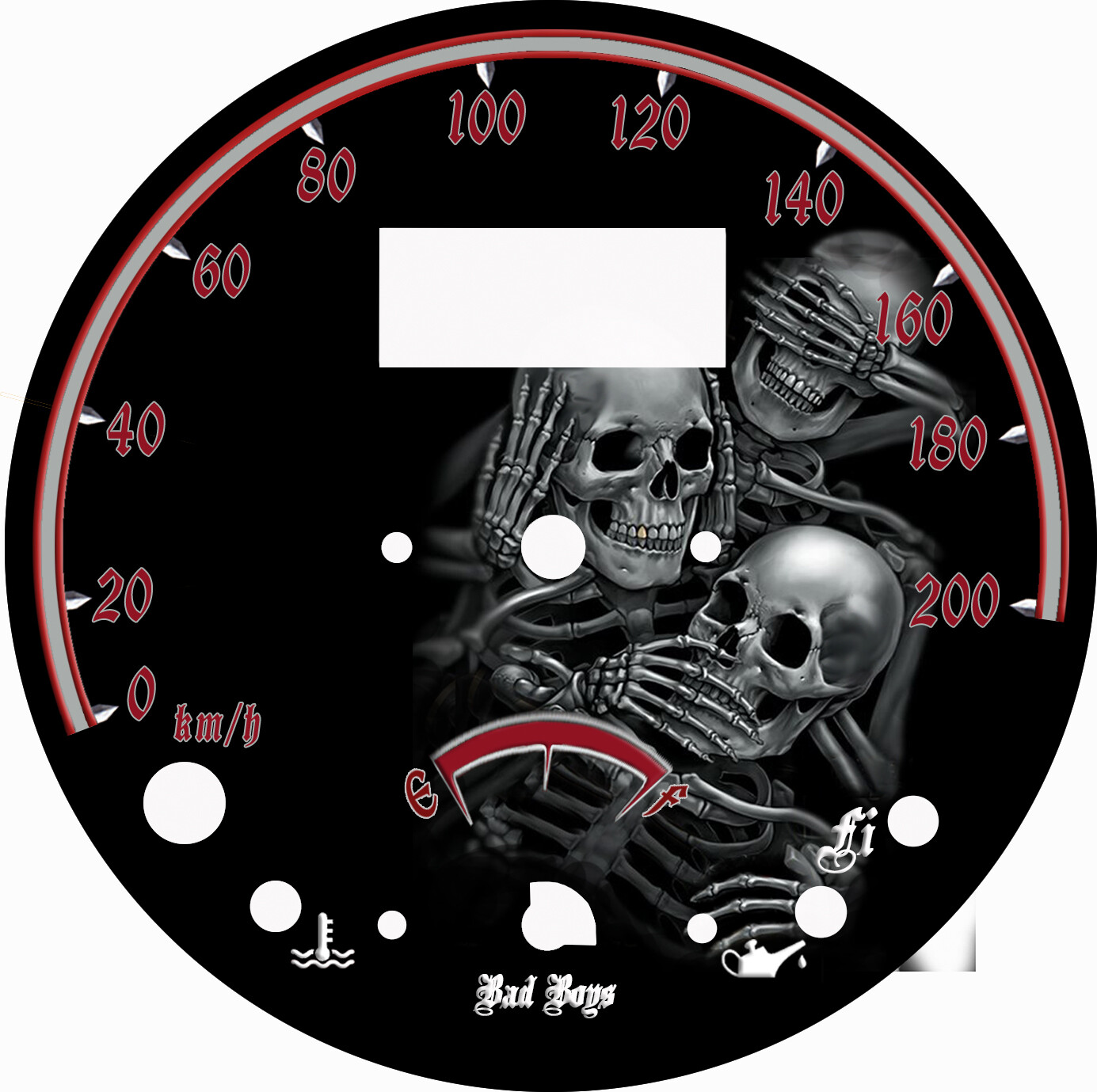 Custom Fit Speedometer Faceplate – Fits Kawasaki Vulcan 900 & 1500 Nomad 2001-Newer – MPH Or Km/h Available