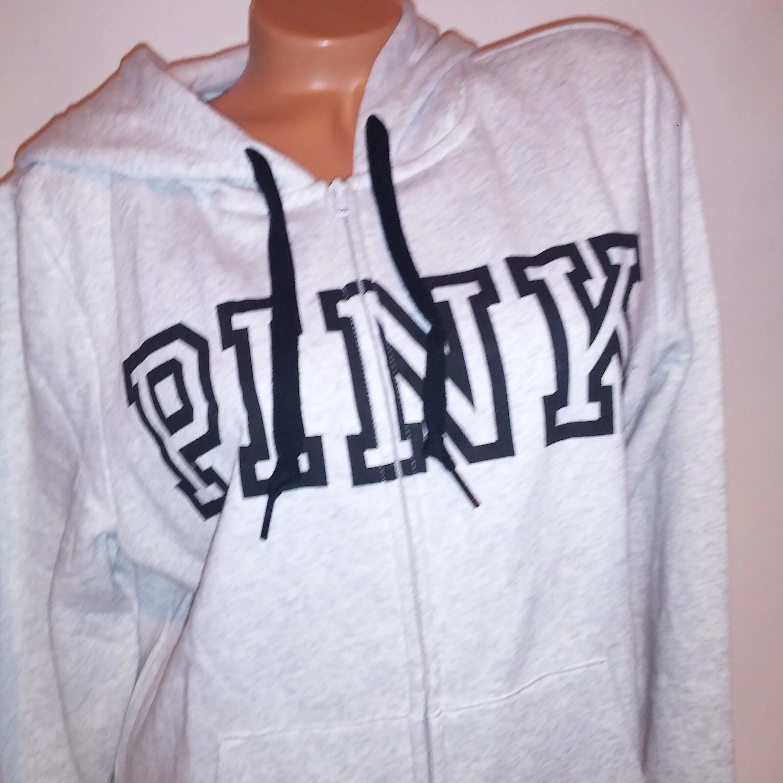 UNDERCOVER Felpa Victoria Secret ROSA con cappuccio XL grigia nera logo full zip manica lunga nuova