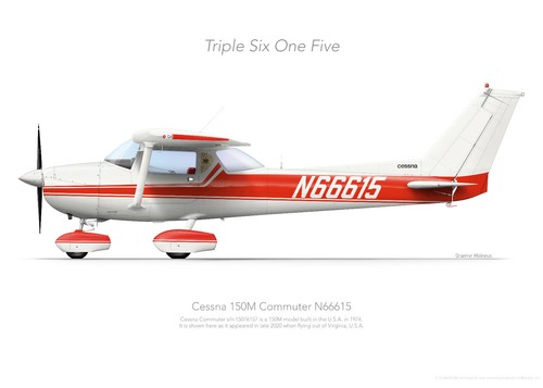 CESSNA 150M N66615 2021 - A3+ Profile Print - Bild 1 von 4