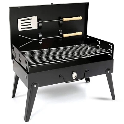 Tragbar klappbar anthrazit BBQ Grill Camping Grill Reise Picknick Outdoor